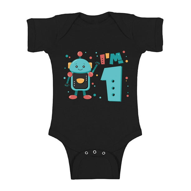 Awkward Styles Robot Birthday Baby Bodysuit Short Sleeve Robot Gifts for 1 Year Old 